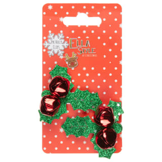 Ella Style at Christmas Holly Clips 2pk