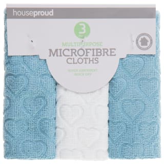 House Proud Multipurpose Microfibre Cloths 3pk - Blue