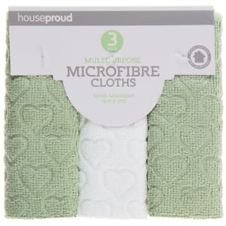 House Proud Multipurpose Microfibre Cloths 3pk - Green