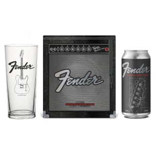 Fender Tin with Beer & Glass Set