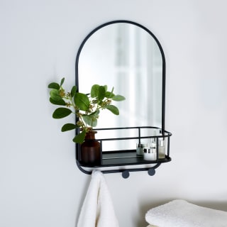 Bathroom Collection Mirror with Shelf & Hooks