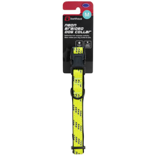 Barkhaus Neon Braided Reflective Dog Collar - Medium