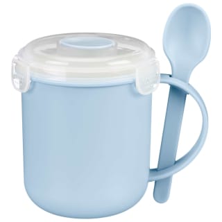 Microwaveable Soup Mug With Spoon - Blue