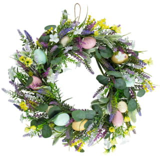 Easter Fern Wreath with Decorative Eggs