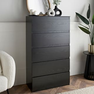 Sienna 5 Drawer Chest - Black