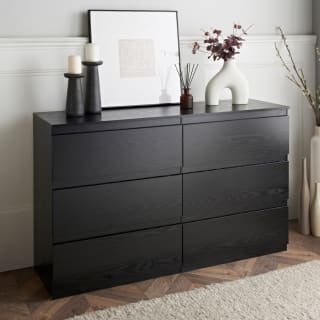 Sienna 6 Drawer Chest - Black