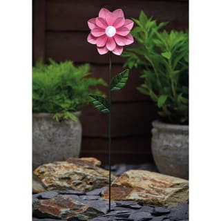 Metal Flower Solar Stake - Pink