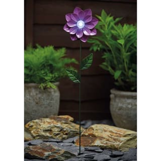 Metal Flower Solar Stake - Purple