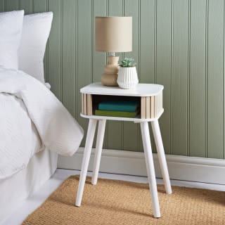 Simply Open Shelving Bedside Table - White