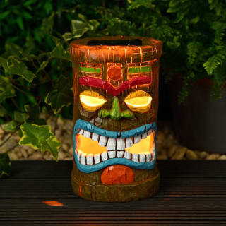 Tiki Head with Solar Light - Green Nose
