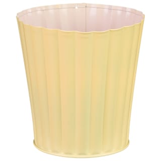 Scalloped Edge Metal Plant Pot - Yellow