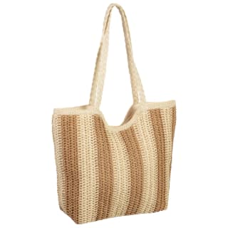 Straw Beach Bag - Brown