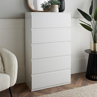 Sienna 5 Drawer Chest - White