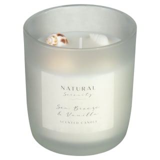 Sea Breeze & Vanilla Blue Shell Candle - White