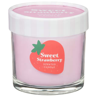 Striped Lid Scented Candle - Sweet Strawberry