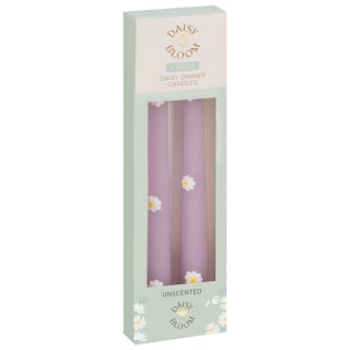 3D Daisy Dinner Candles 2pk - Purple