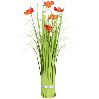 Medium Grass with Flowers 61cm - Poppy