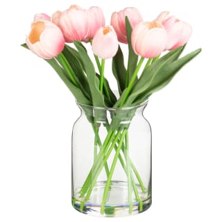 Tulips In Glass Vase