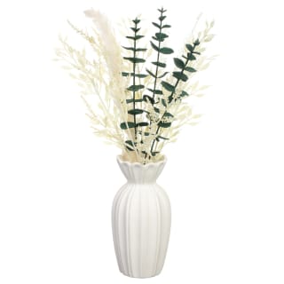 Scalloped Vase with Eucalyptus