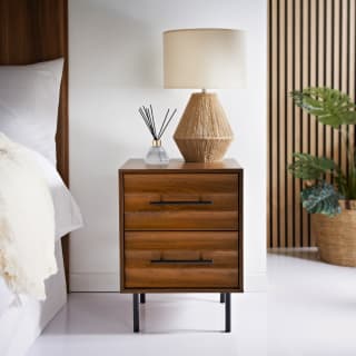 Carlton 2 Drawer Bedside Table - Walnut