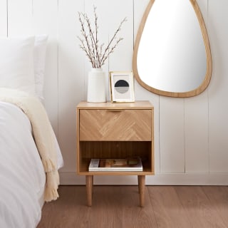 Laurel 1 Drawer Chevron Bedside Table