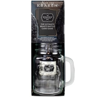 Kraken Black Spiced Rum 5cl, Glass Jar & Card Game Gift Set