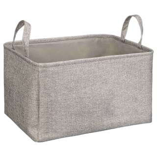 Faux Linen Storage Basket - Grey