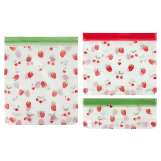 Reusable Strawberry Fruits Food Bags 3pk