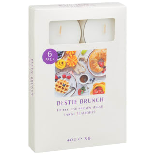 Bestie Brunch Large Tealights 6pk - Toffee & Brown Sugar