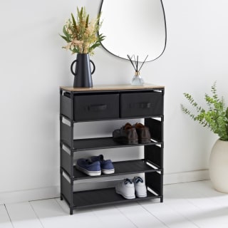 Michigan 3 Tier Shoe Rack with 2 Drawers