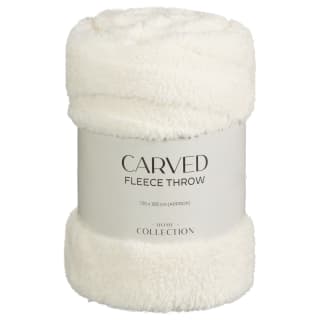 Carved Fleece Throw - Cream