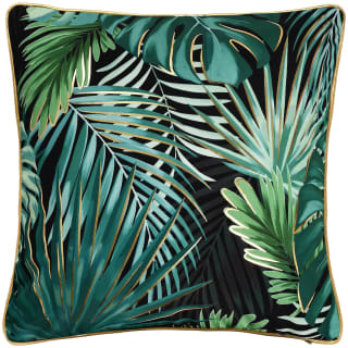 Palm House Foil Leaf Print Cushion - Black