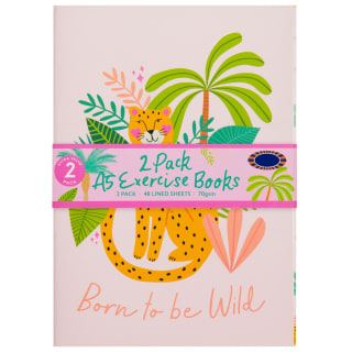 A5 Exercise Books 2pk - Leopard