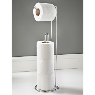 2 in 1 Toilet Roll Holder - Chrome