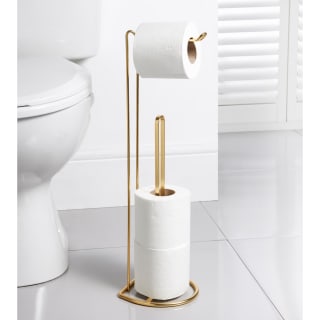 2 in 1 Toilet Roll Holder - Gold