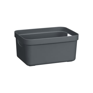 Medium Rectangular Storage Tub with Handles - Charcoal
