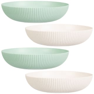 Speckled Picnic Pasta Bowls 4pk - Cream & Sage