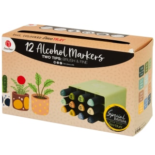 419803-deco-time-12-alcohol-markers-olive-green-tray