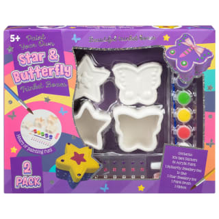 Paint Your Own Star & Butterfly Trinket Boxes