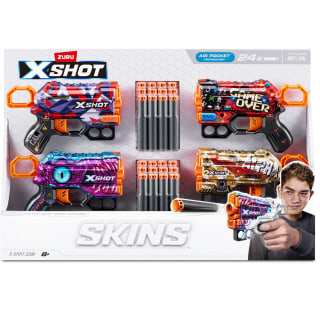 Zuru X-Shot Skins Menace Blaster 4pk
