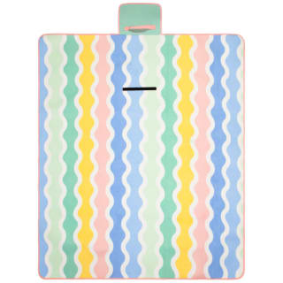 Soft Touch Printed Picnic Blanket - Multicolour Waves