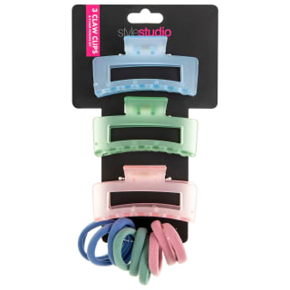 Style Studio 3 Claw Clips & 9 Ponios Set - Pastels
