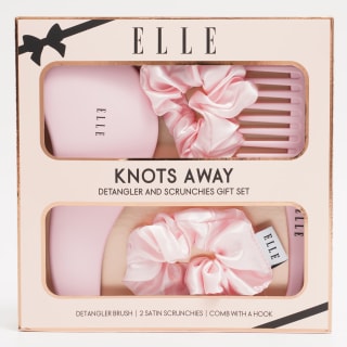 ELLE Knots Away Detangler & Scrunchies Gift Set