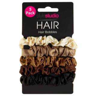 Style Studio Hair Scrunchies 5pk - Browns
