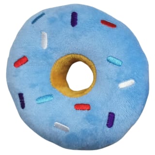 Plush Donut Dog Toy - Blue