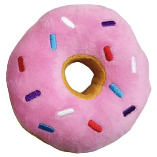 Plush Donut Dog Toy - Pink