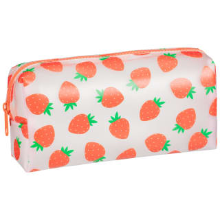 Clear Fashion Pencil Case - Strawberries