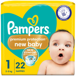 Pampers New Baby Nappies 22pk - Size 1