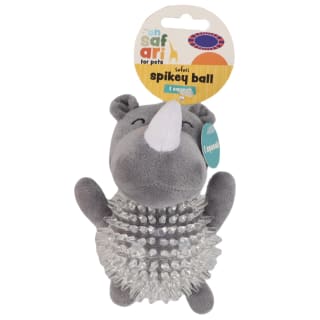 On Safari Spikey Ball Dog Toy - Rhino