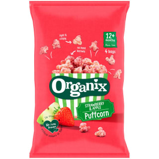 Organix Puffcorns 4pk - Strawberry & Apple